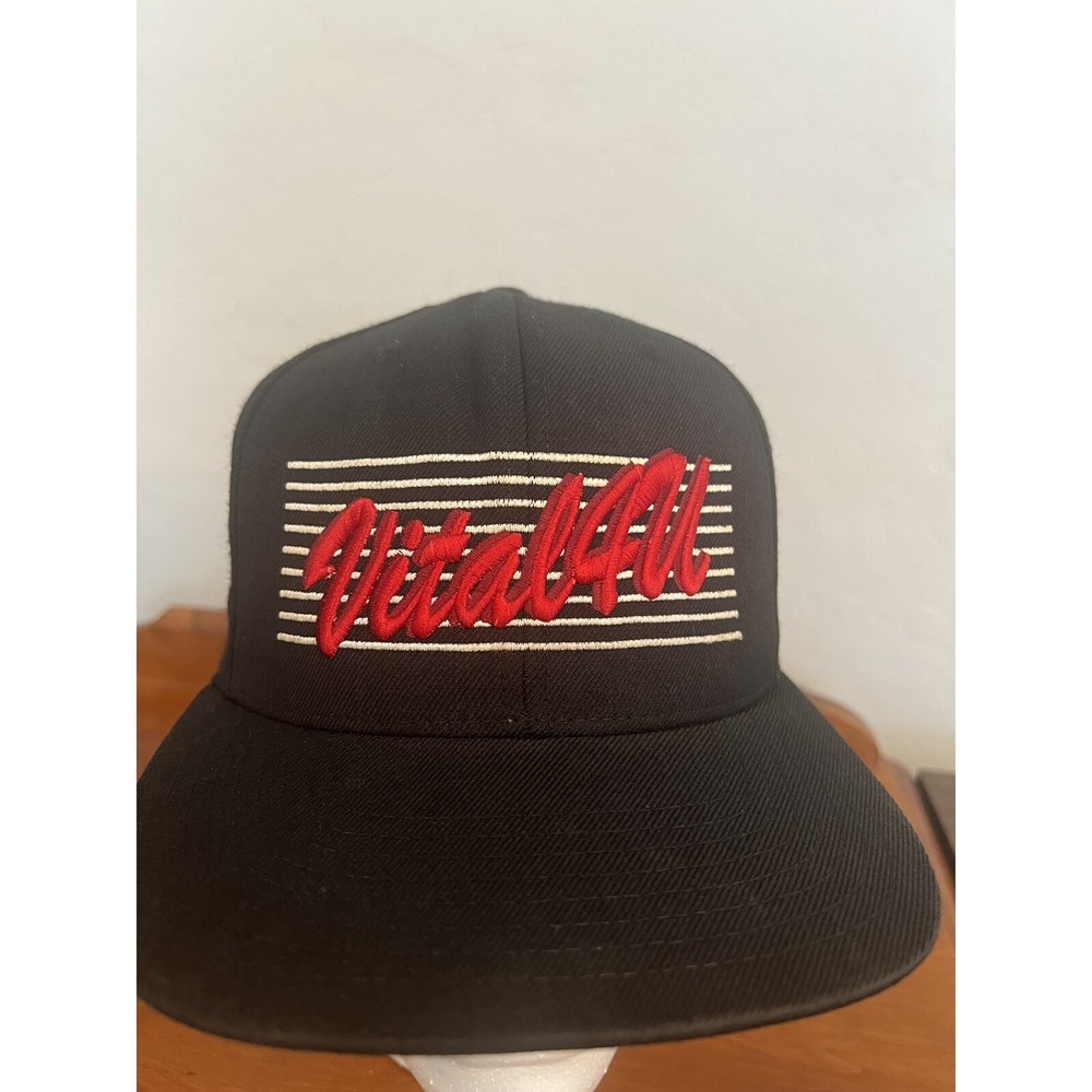 Vital 4U Energy Black Snapback Hat Structured Wool Cap Dad Hat - Picture 3 of 12